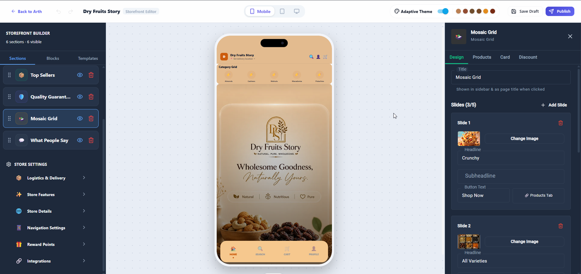 Arth Storefront Builder
