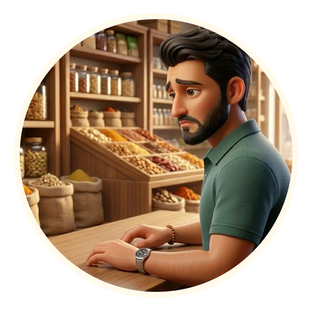 Rohit in his offline dry fruits shop